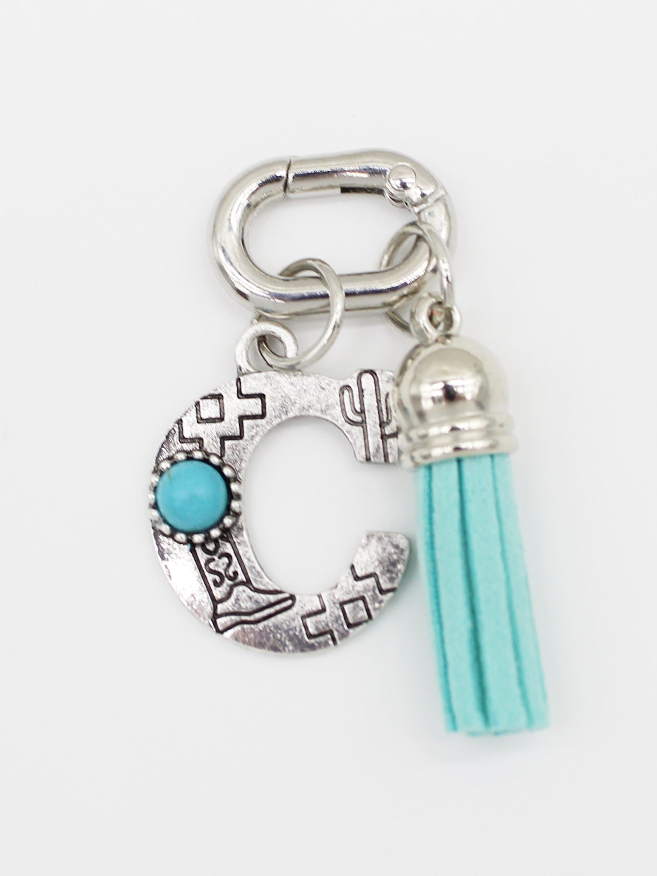 Wholesale ethnic style turquoise 26 letter tassel pendant